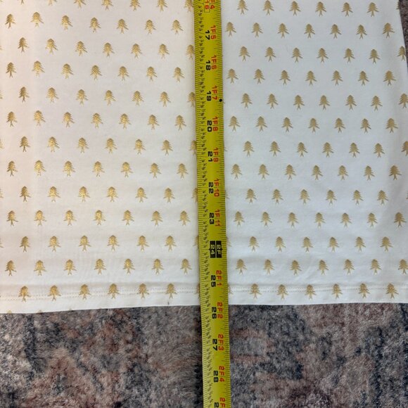 The Talbots Tee Women's Plus Mini Evergreens Turtleneck Shirt Top 2X Cream/Gold - Picture 9 of 9